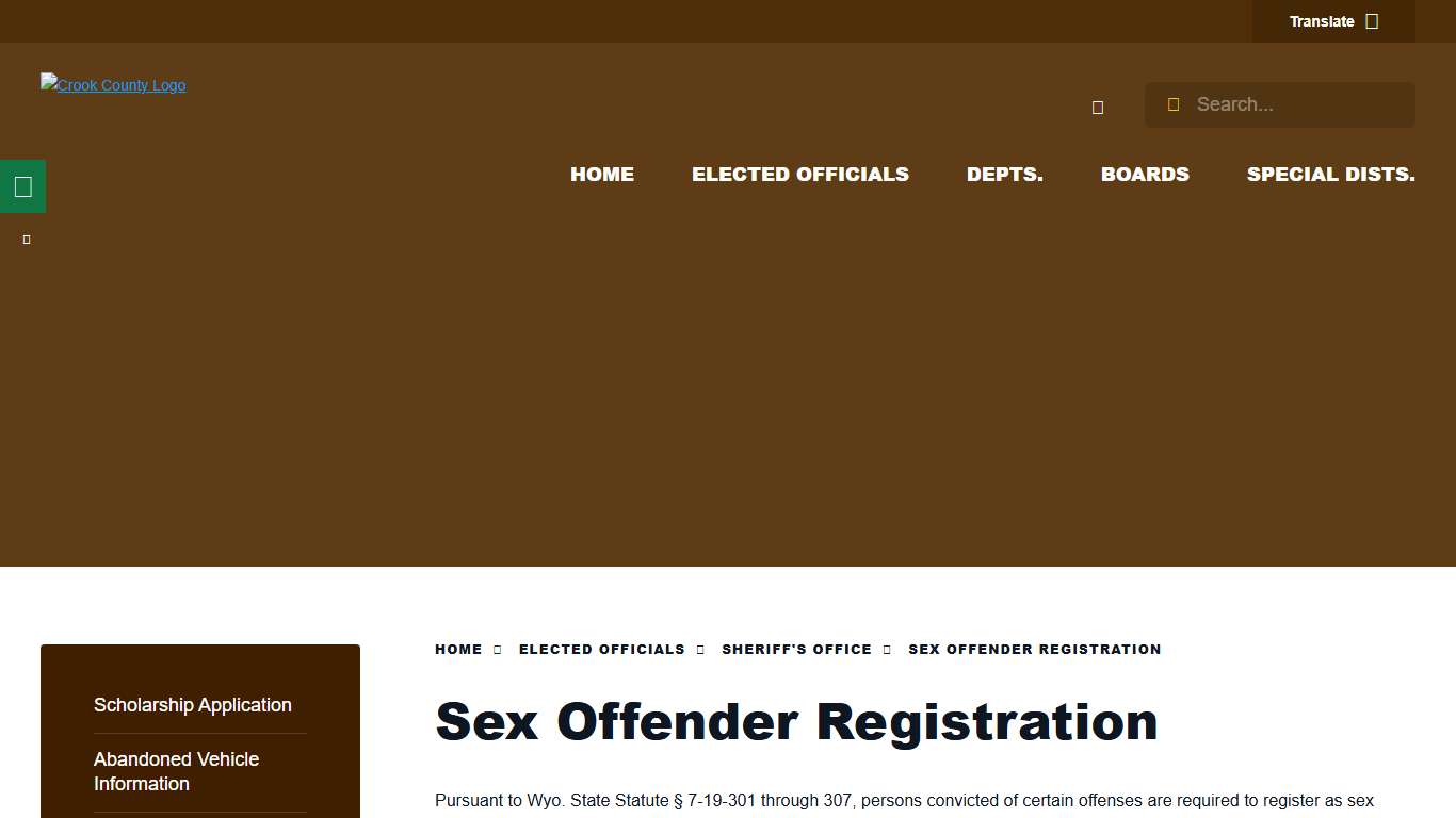 Sex Offender Registration